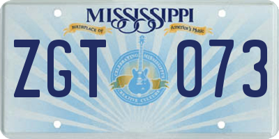 MS license plate ZGT073