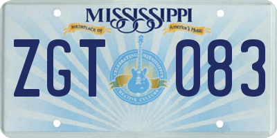 MS license plate ZGT083
