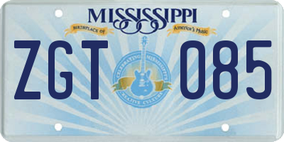 MS license plate ZGT085