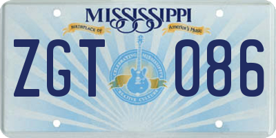 MS license plate ZGT086