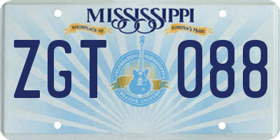 MS license plate ZGT088