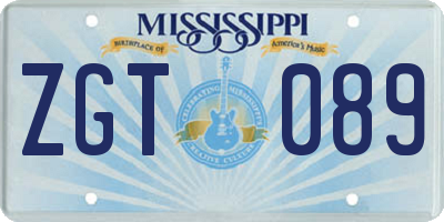 MS license plate ZGT089