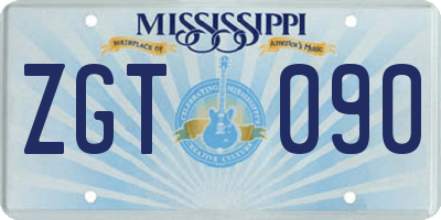 MS license plate ZGT090