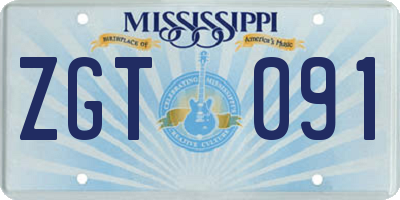 MS license plate ZGT091