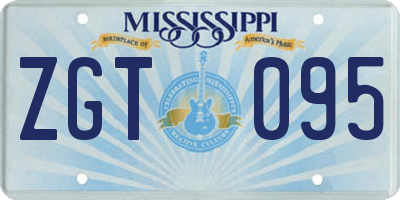 MS license plate ZGT095