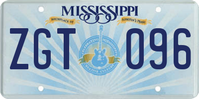 MS license plate ZGT096