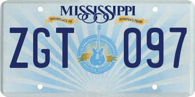 MS license plate ZGT097