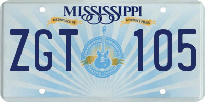 MS license plate ZGT105