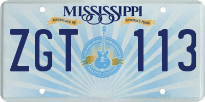 MS license plate ZGT113
