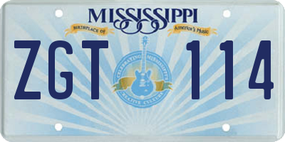 MS license plate ZGT114