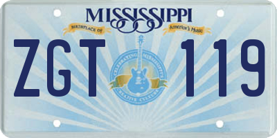 MS license plate ZGT119