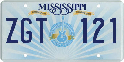 MS license plate ZGT121
