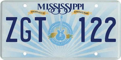 MS license plate ZGT122