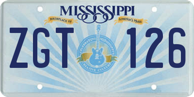 MS license plate ZGT126