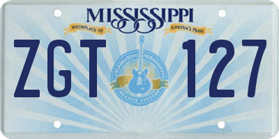 MS license plate ZGT127