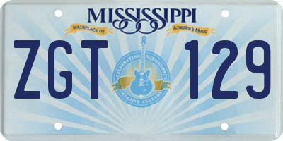 MS license plate ZGT129