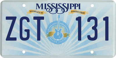 MS license plate ZGT131