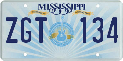 MS license plate ZGT134