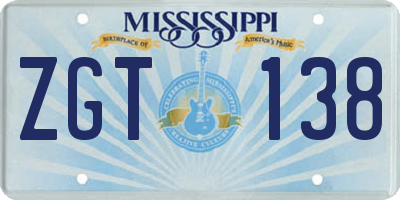 MS license plate ZGT138
