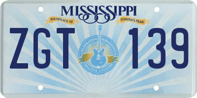 MS license plate ZGT139