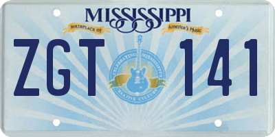 MS license plate ZGT141