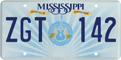 MS license plate ZGT142
