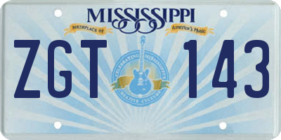 MS license plate ZGT143