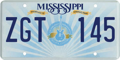 MS license plate ZGT145