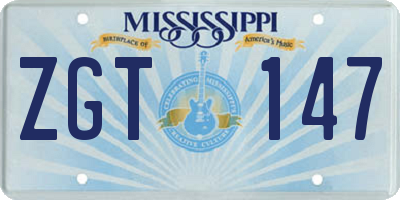 MS license plate ZGT147