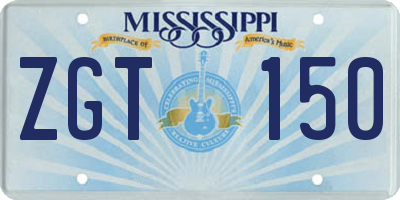 MS license plate ZGT150
