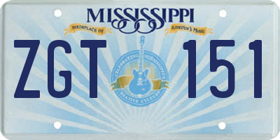 MS license plate ZGT151