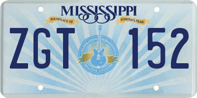 MS license plate ZGT152