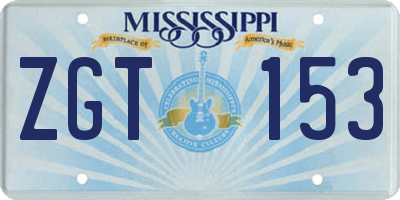 MS license plate ZGT153