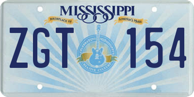 MS license plate ZGT154