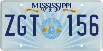 MS license plate ZGT156