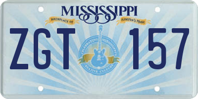 MS license plate ZGT157