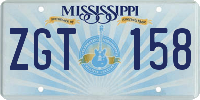 MS license plate ZGT158