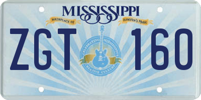 MS license plate ZGT160