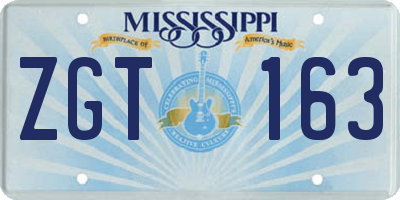 MS license plate ZGT163