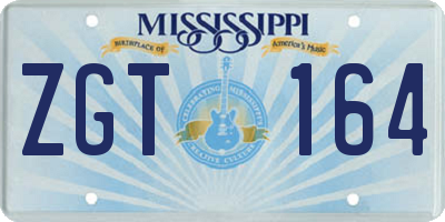 MS license plate ZGT164