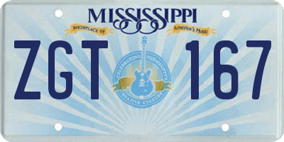 MS license plate ZGT167