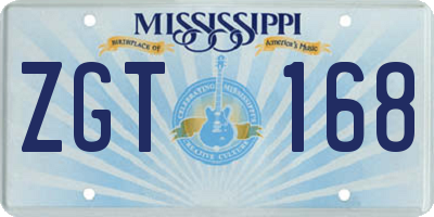 MS license plate ZGT168