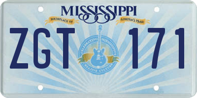 MS license plate ZGT171