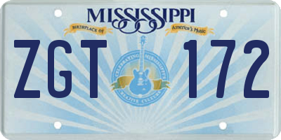 MS license plate ZGT172