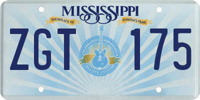 MS license plate ZGT175