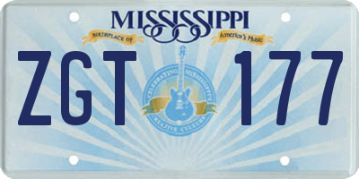 MS license plate ZGT177