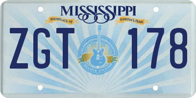 MS license plate ZGT178