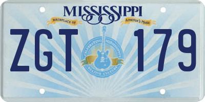 MS license plate ZGT179