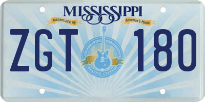 MS license plate ZGT180