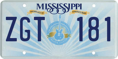 MS license plate ZGT181